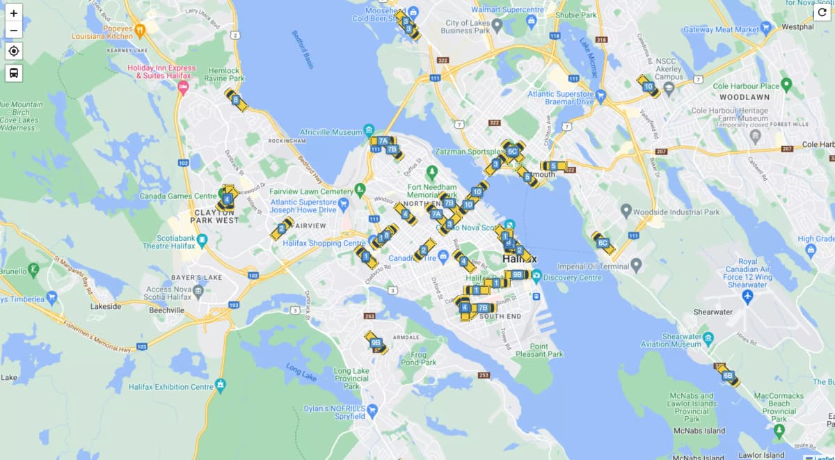 Halifax Bus Tracker App Work Sample