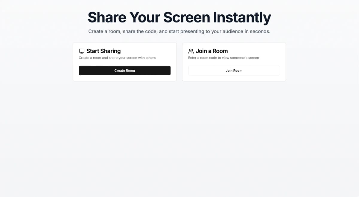 Screen Sharing Application Work Sample