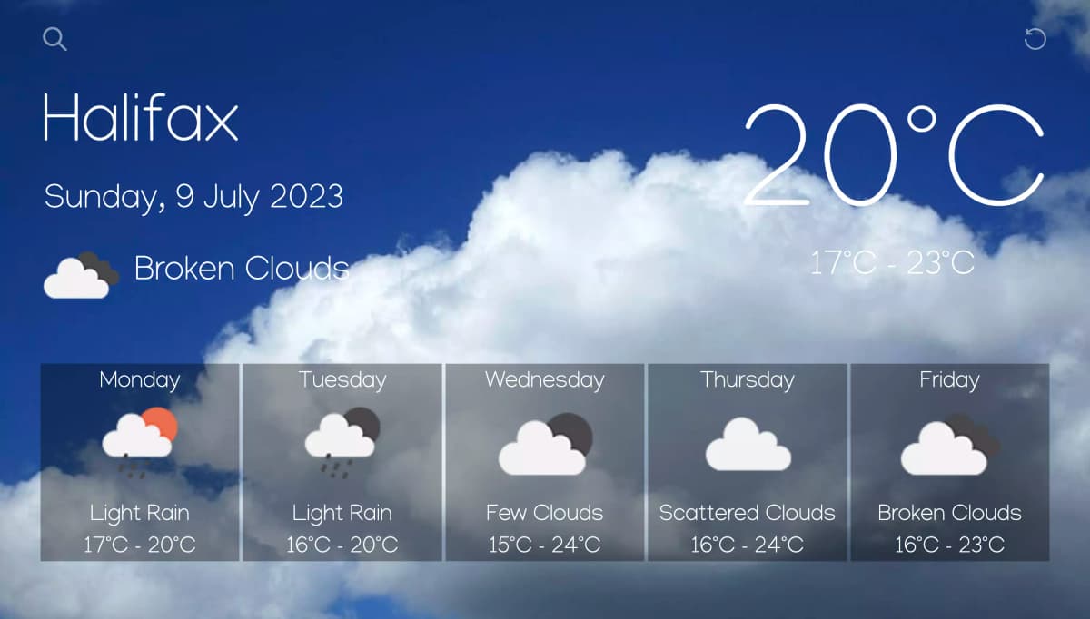 Weather Forecast App Work Sample